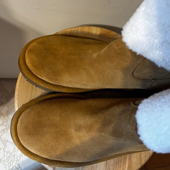 Zara brown real suede leather and fleece flat ankle boots NWT - Picture 8 of 10